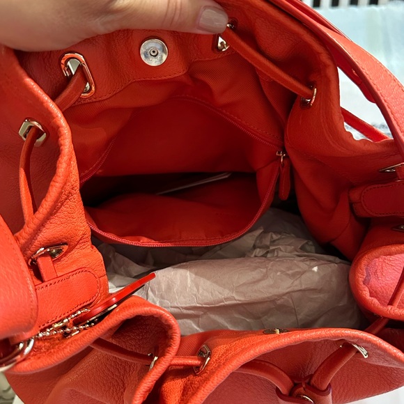 EUC COACH 34988 TURNLOCK TIE MATTE SOFT GRAIN LEATHER BUCKET SHOULDER BAG - Picture 7 of 15